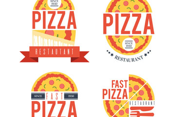4款创意披萨店标志矢量素材